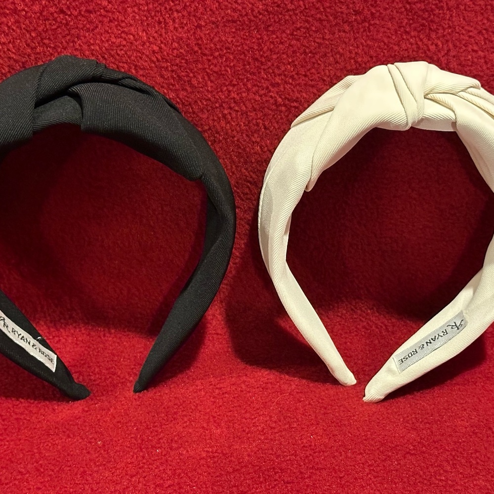 Ryan and Rose Adult Headbands Black and Cream New